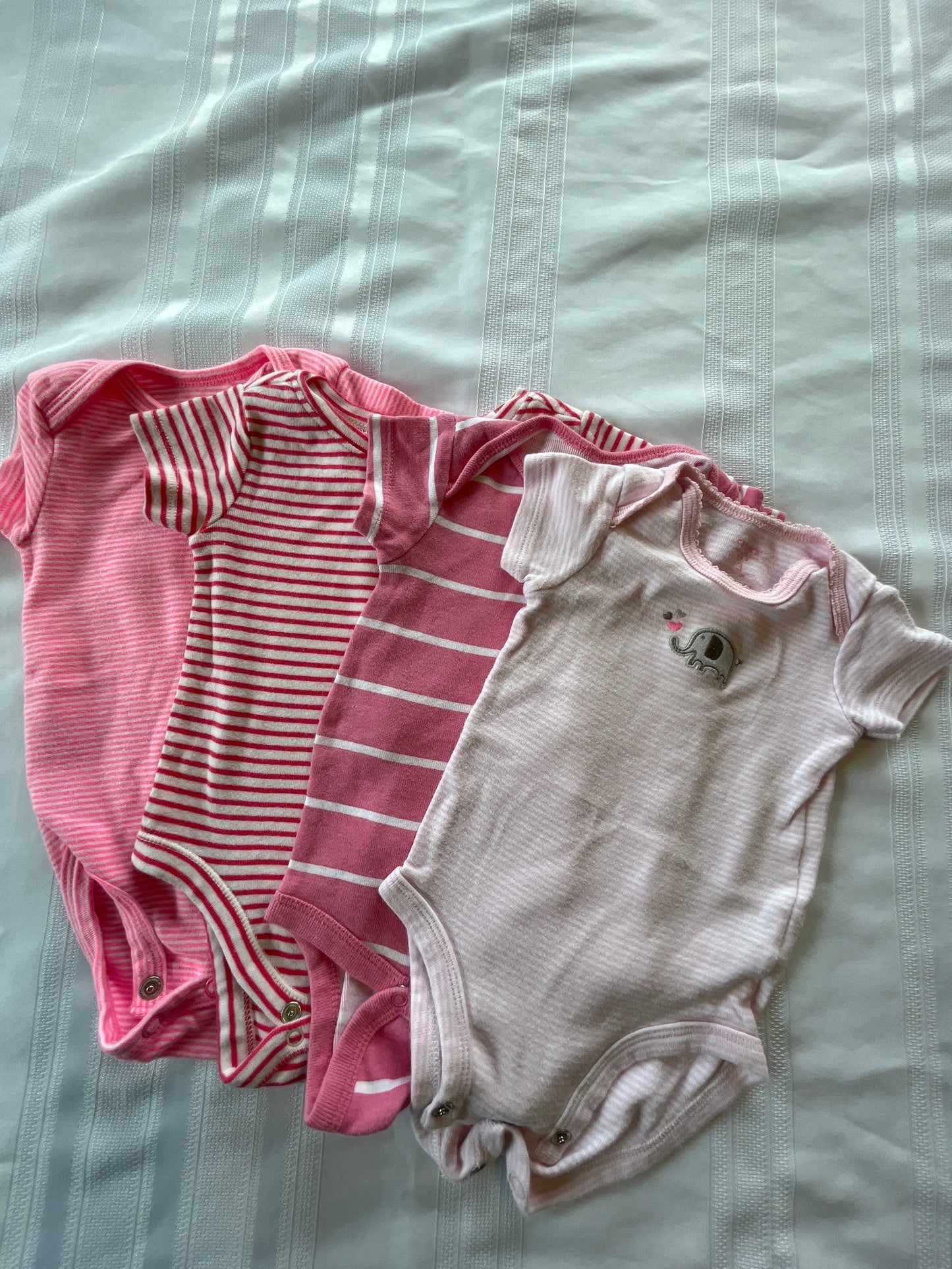 #57  Girls 3 mo Onesies set of 4 EUC