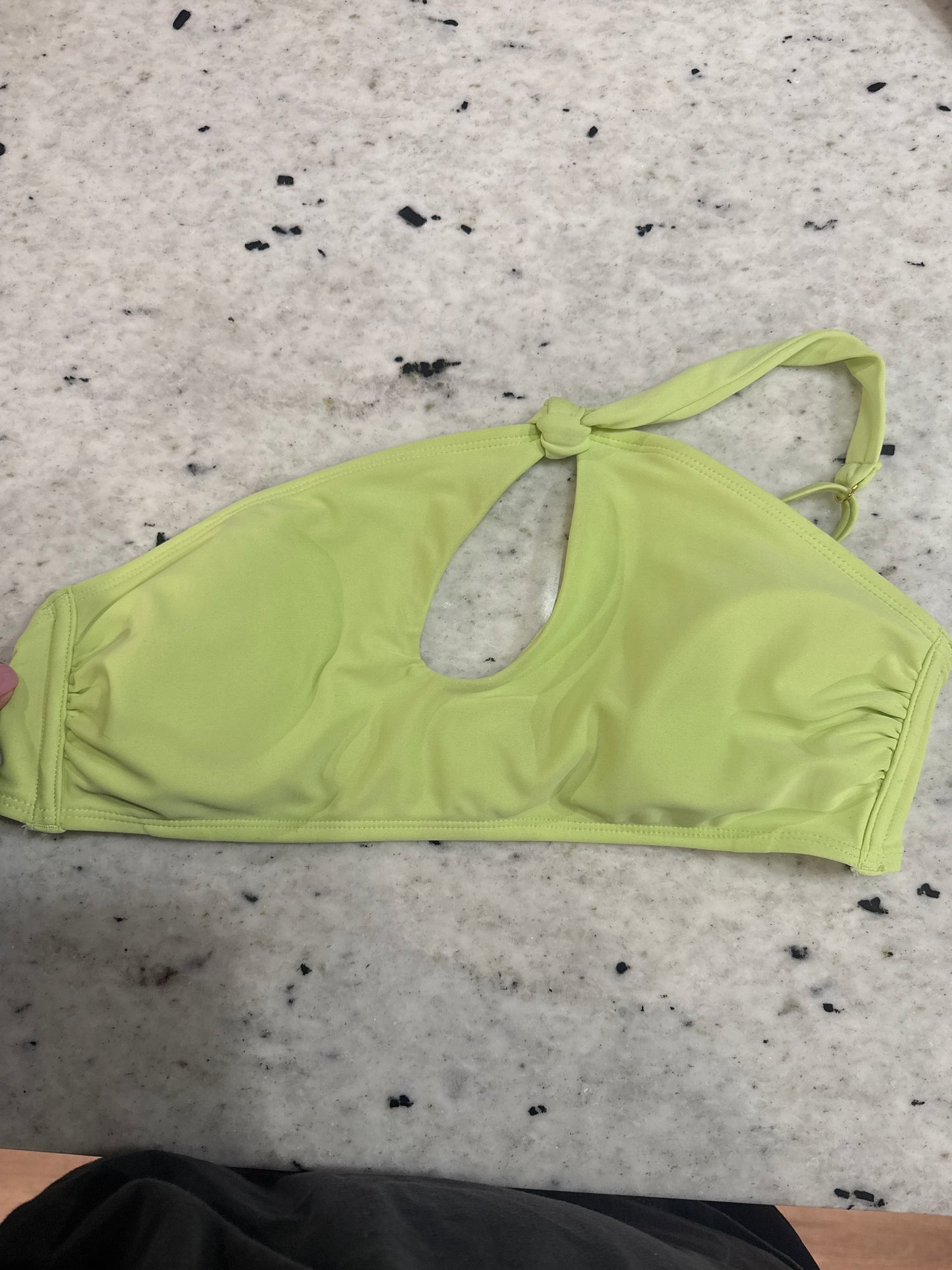 Seller #30 - Xhiliration (Target) Women's One Shoulder Keyhole Green Swim Top - Size Large