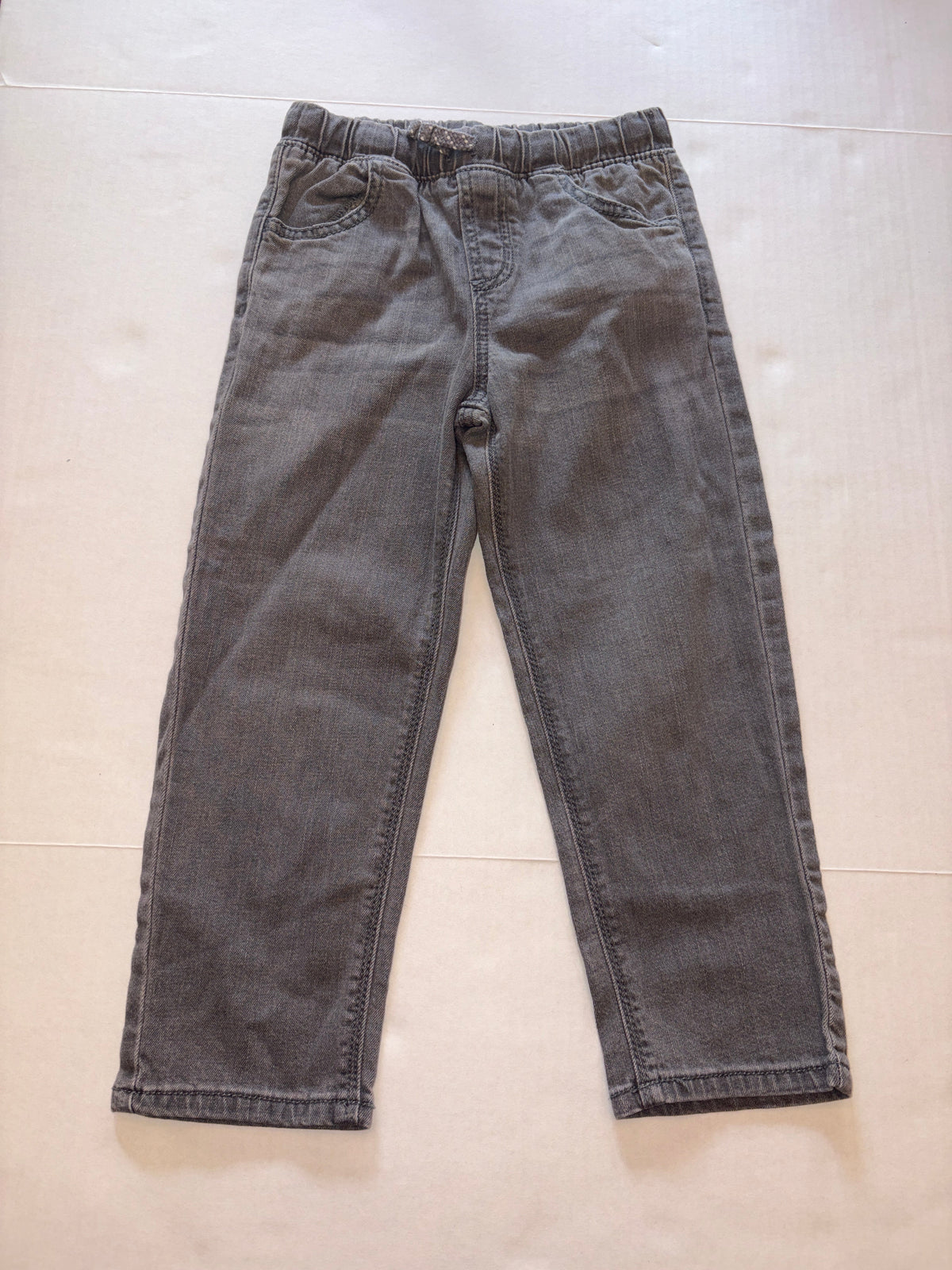 Seller 118 VGUC Boys Jumping Beans elastic waist gray jeans. Size 5T