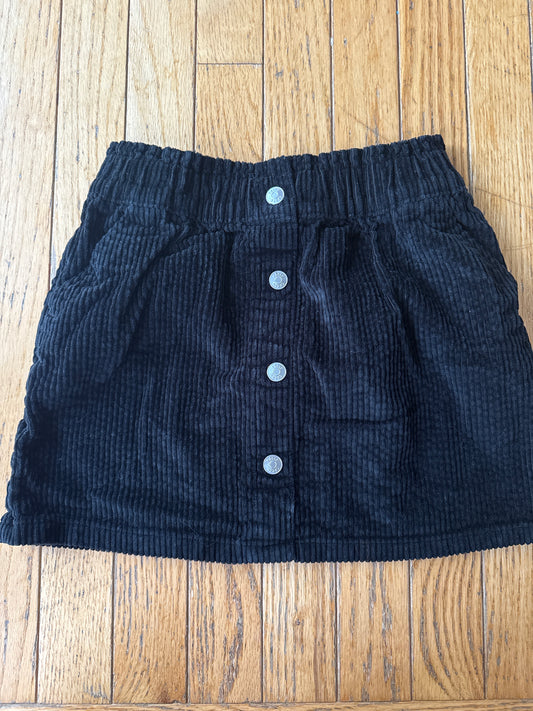 178 falls creek 6/6x girls black ribbed velour skirt stretchy waist EUC