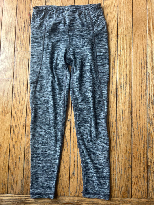 178 Hanna Andersson size 8 girls heather black athletic leggings VGUC