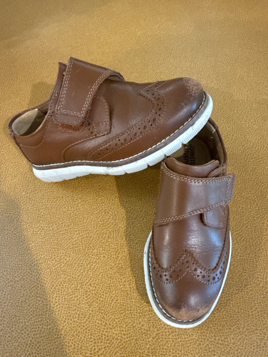 #87 Johnston and Murphy size 9 (run big) boys velcro leather dress shoes VGUC