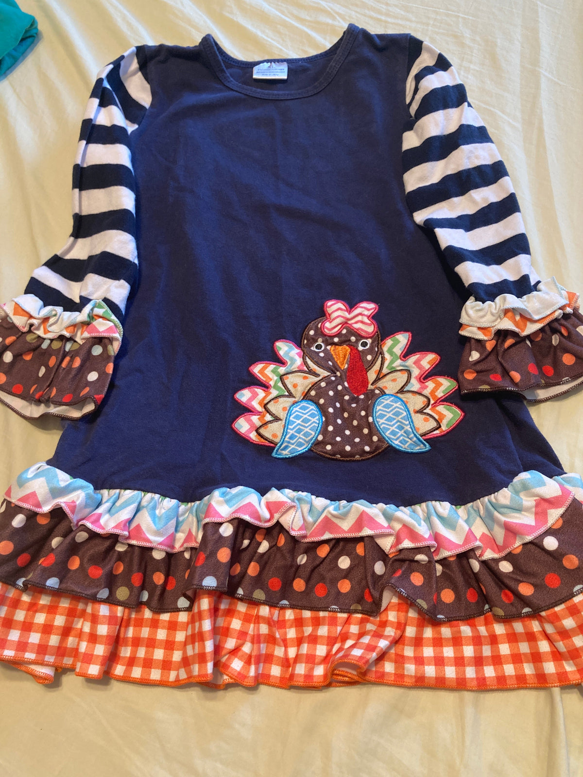 Seller #60 5T ruffly turkey dress for Thanksgiving