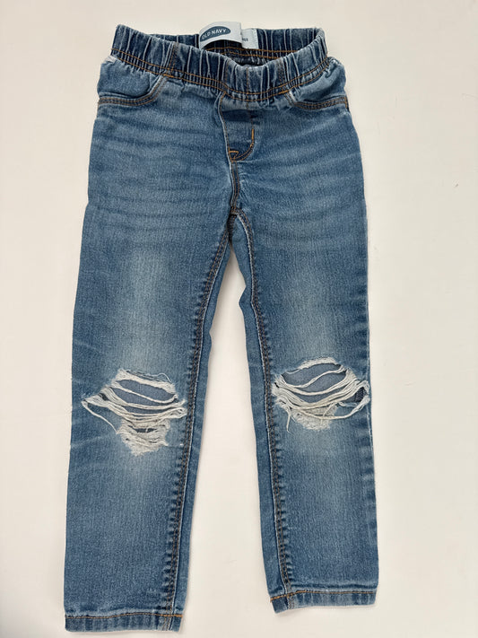 #64 Old Navy Distressed Pullon Elastic Jeggings 4T