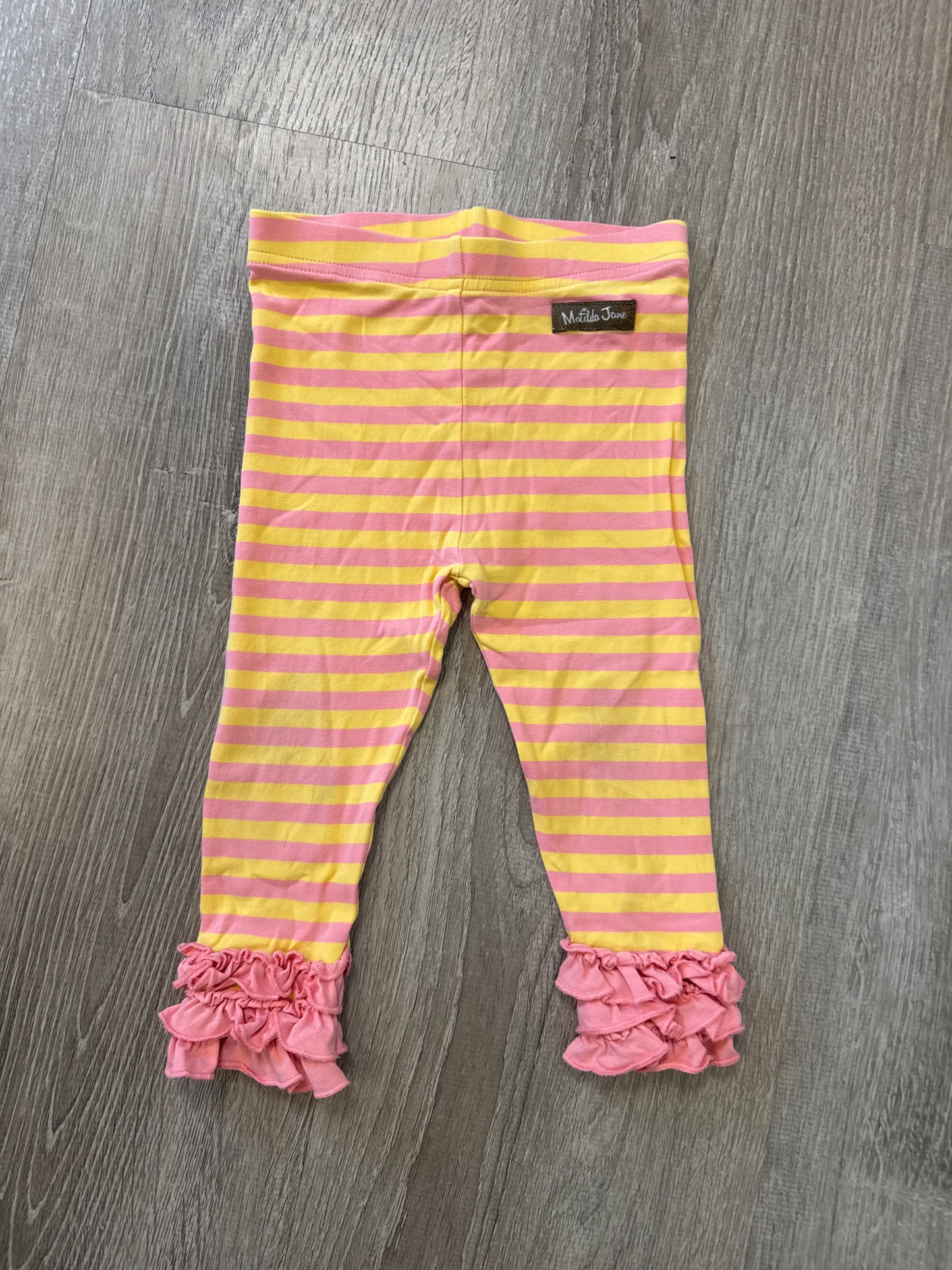 #149 Girls 18-24m Matilda Jane yellow and pink stripped leggings