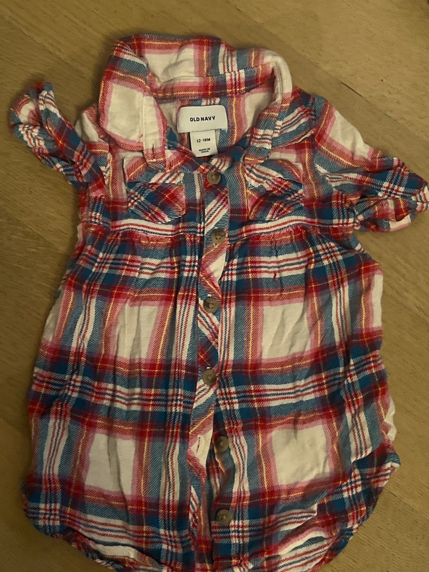 80b old navy 12-18 month Flannel dress