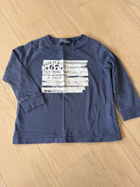 Seller #216 Boys navy Polo Ralph Lauren long sleeve tshirt, sz 24 mos, VGUC