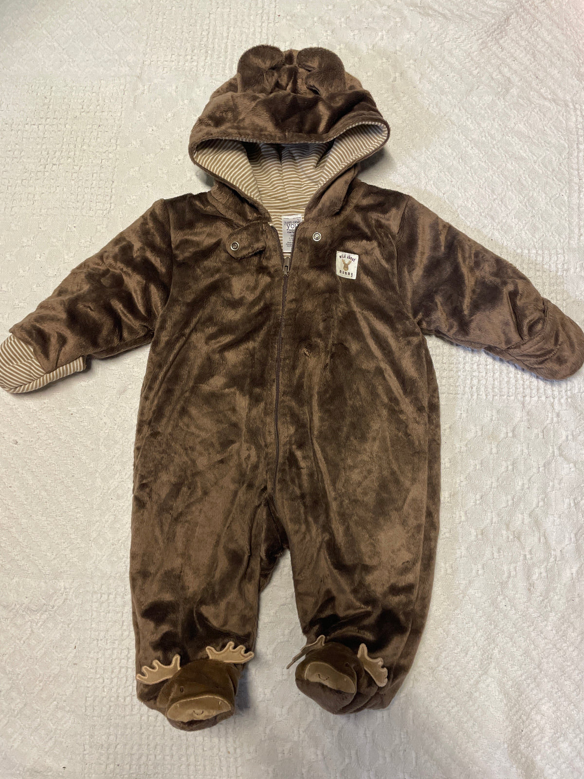 Seller #57 3 month adorable moose winter romper suit