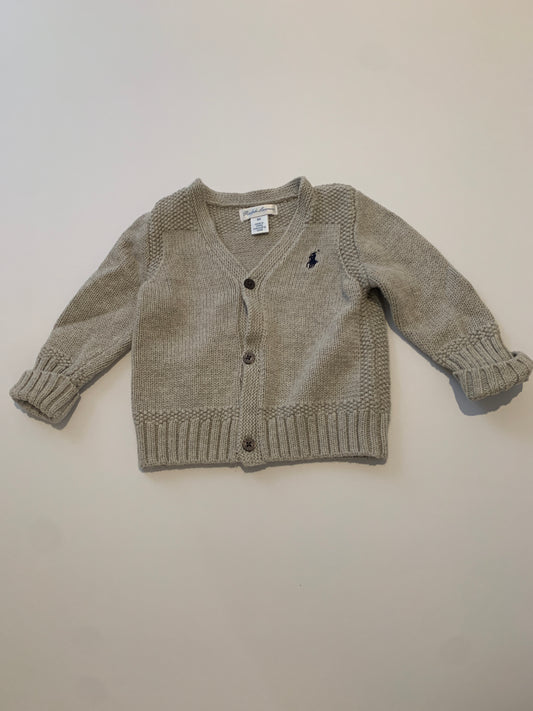 *REDUCED* 9 Months Ralph Lauren Boys Gray Cardigan Sweater
