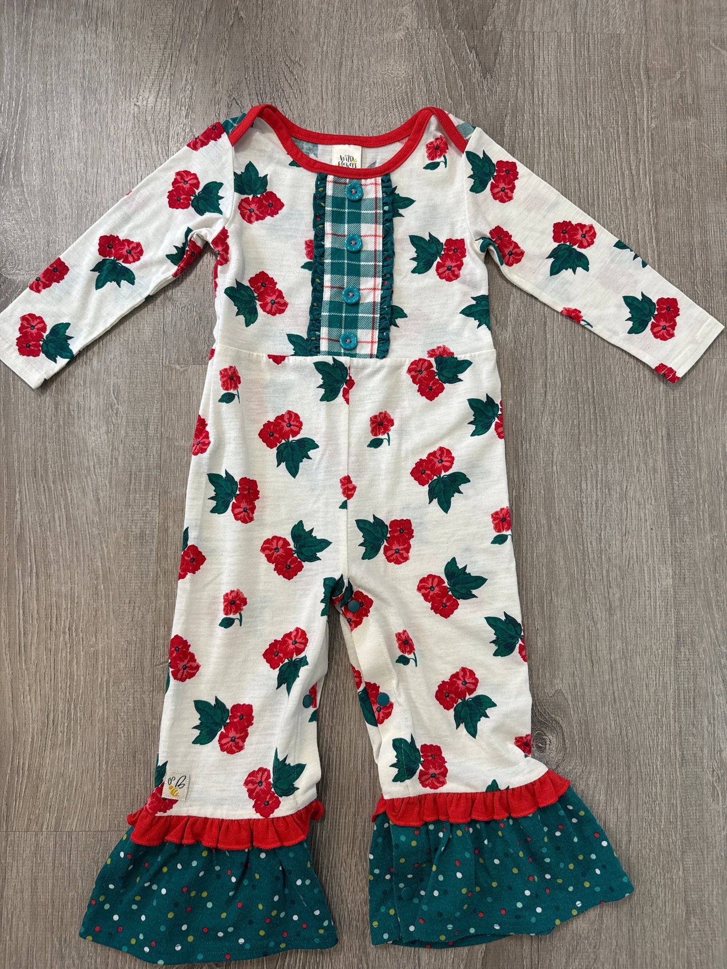 Seller #149 wild flowers size 2 girls Christmas pajamas reduced