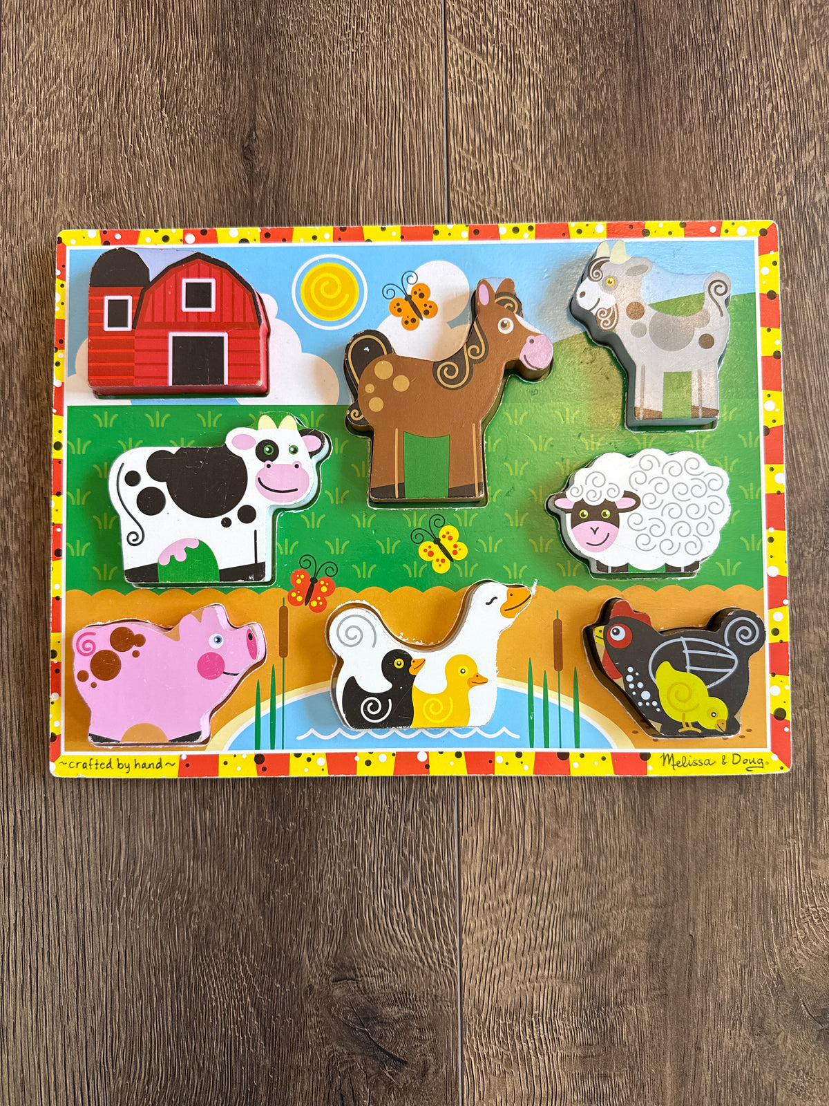 #173 Melissa & Doug Farm Animal Chunky Puzzle