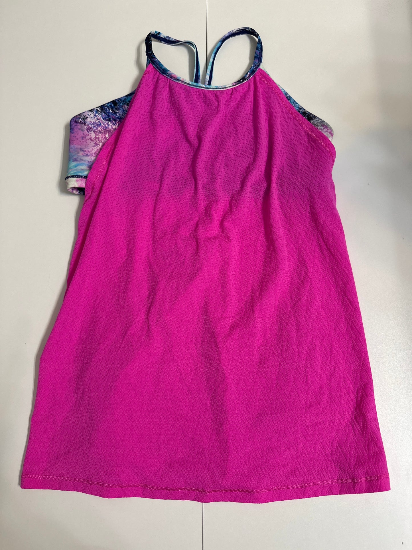 #133 Ivivva Lululemon for Girls Sz 12 Pink Tank Top with Sports Bra