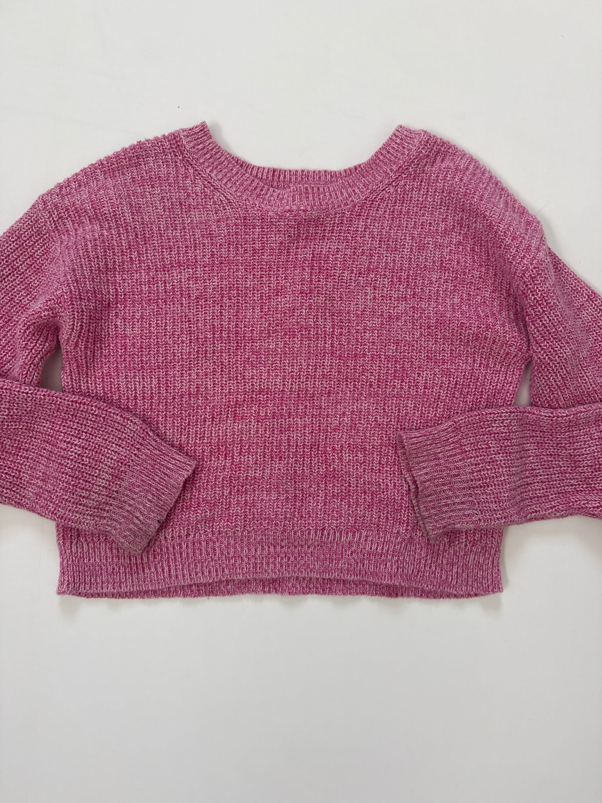 #64 C&J Pink Sweater Size M(8) small stain on sleeve