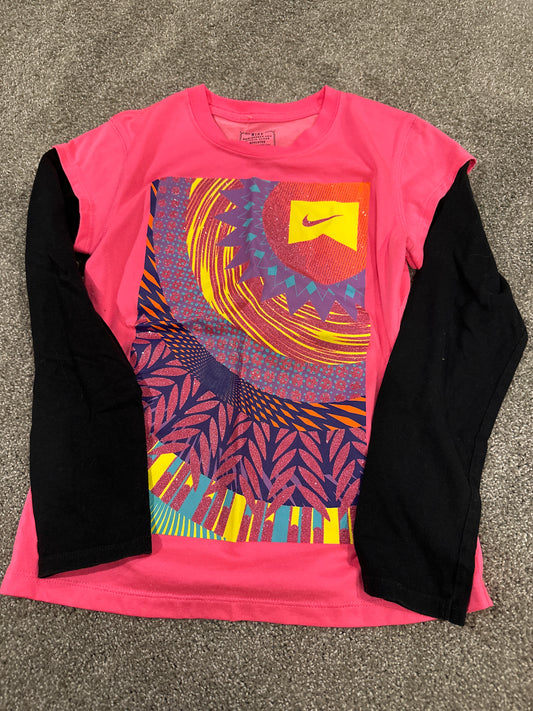 #133 Nike Girls Sz 10-12 Long Sleeve Dryfit Tshirt