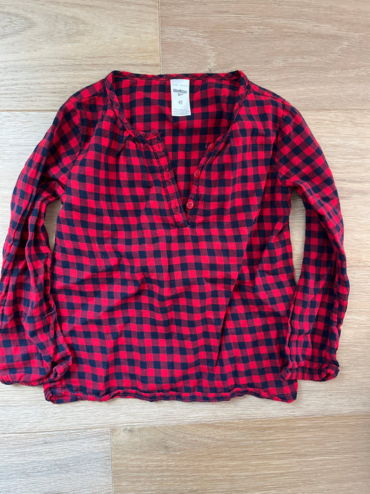 #110 Girls 4T Holiday Gingham Longsleeve Shirt