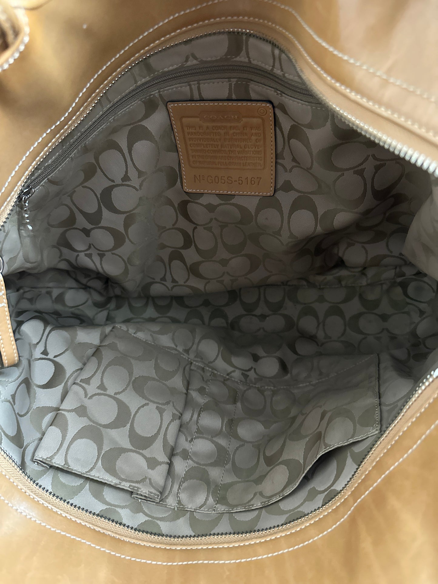 #133 Coach Camel Colored Leathet Bag Purse Handbag