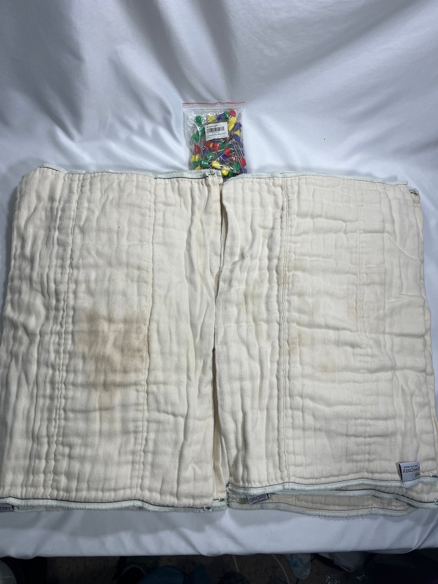 #150 osocozy prefolds size 2 (15-30 lbs) cotton