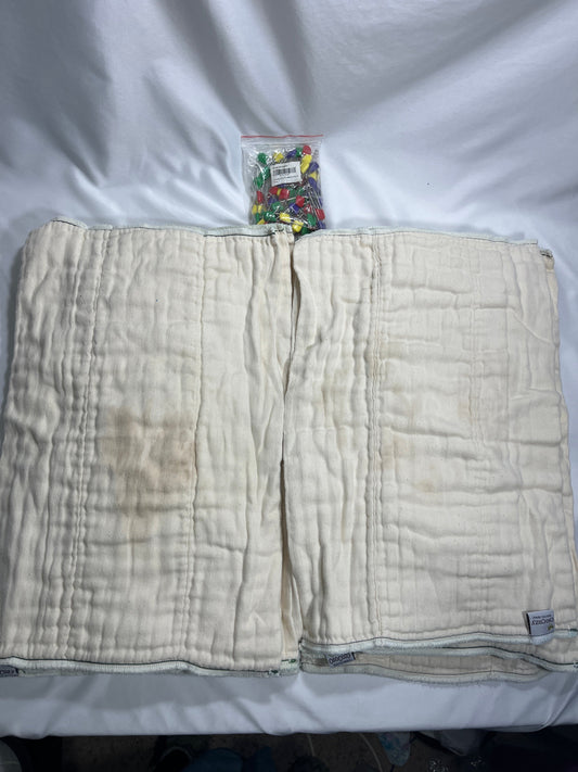 #150 osocozy prefolds size 2 (15-30 lbs) cotton