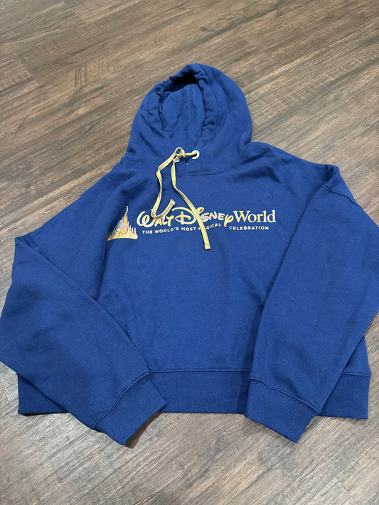 #107 nwt- size Medium womens Disney cropped hooded sweatshirt
