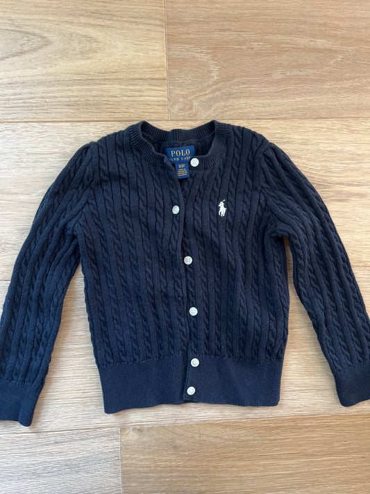 #110 Polo Girls 3T Navy Blue Cardigan