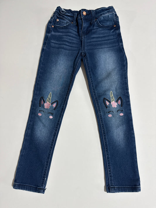 #96 Girls Revery Kids Unicorn Skinny Jeans Size 5