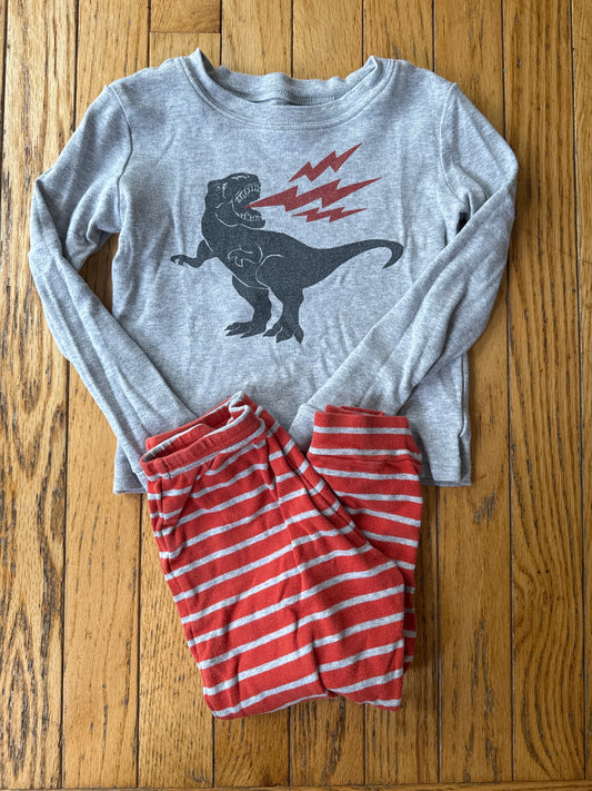178 Tucker + Tate size 4 boys dinosaur pajamas GUC (runs small)