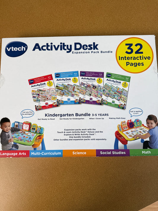 #87 vtech activity desk expansion pack kindergarten bundle 3-5 years