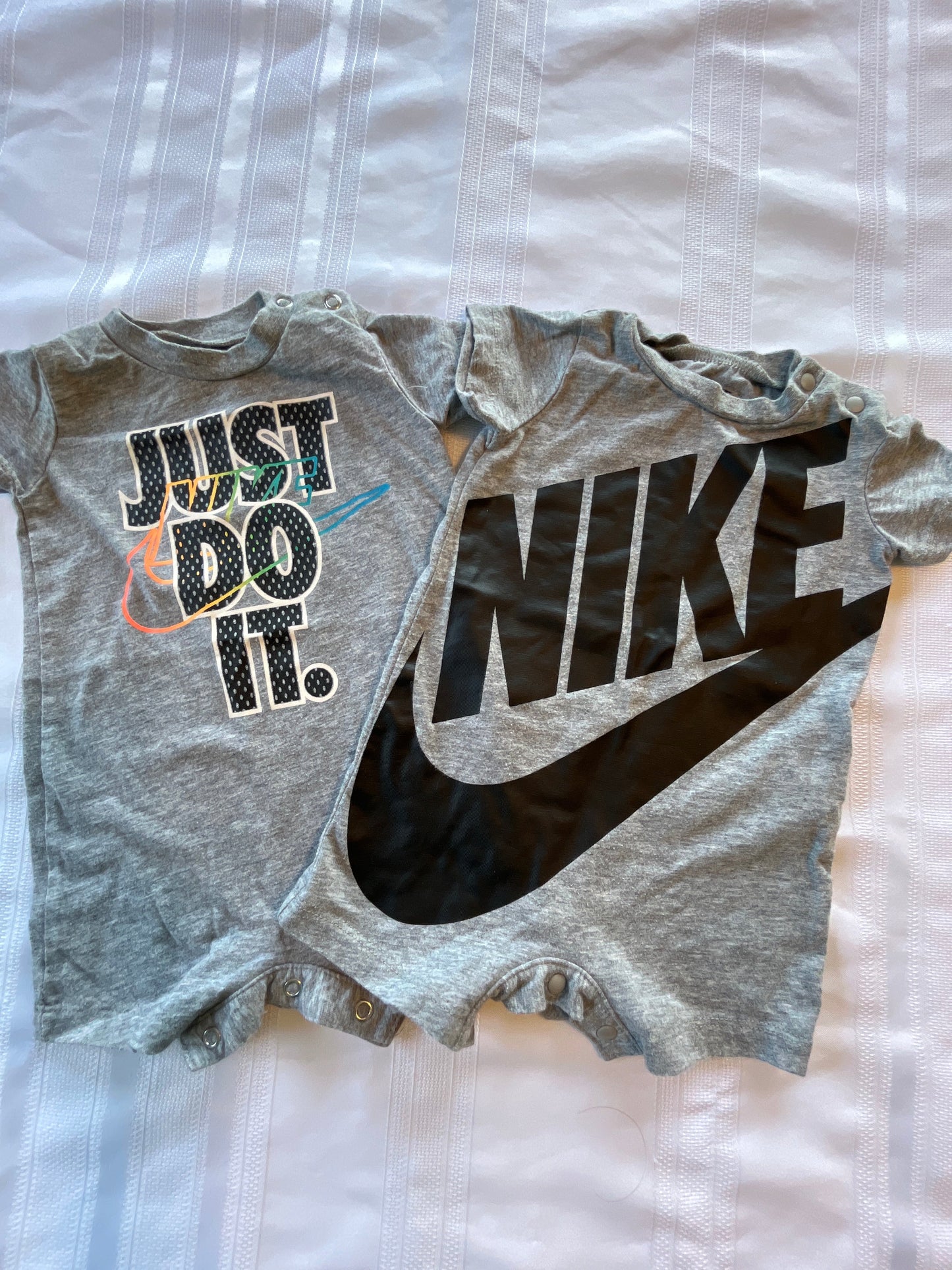 #57  Boys 3 mo Nike rompers set of 2 EUC