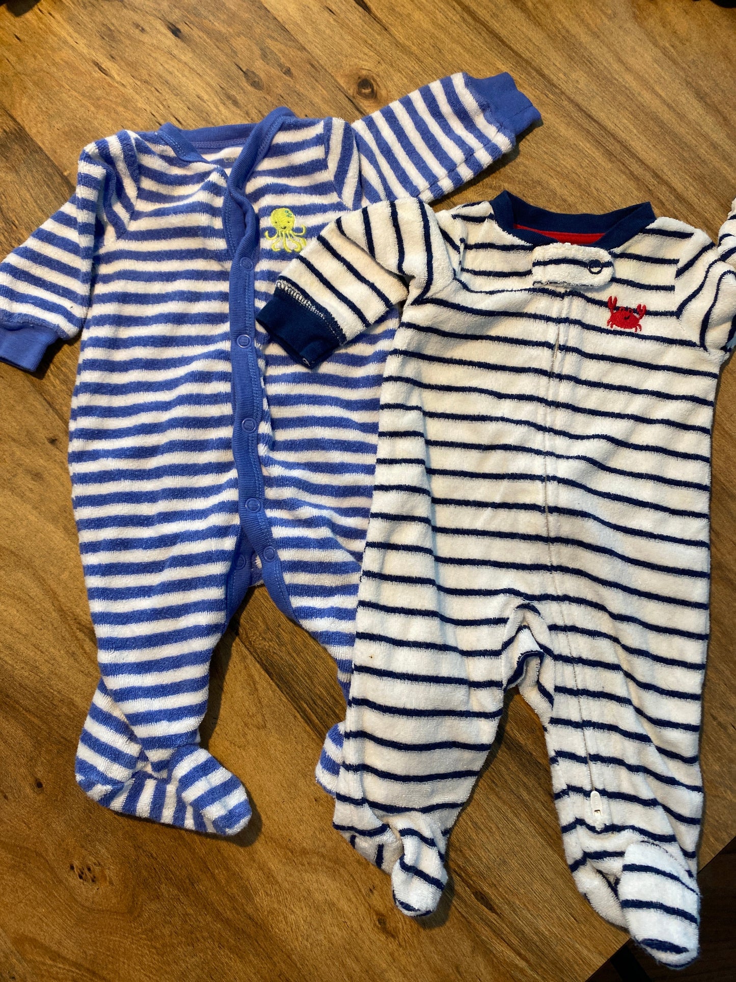 Seller #86-Carters newborn boys terry cloth sleepers