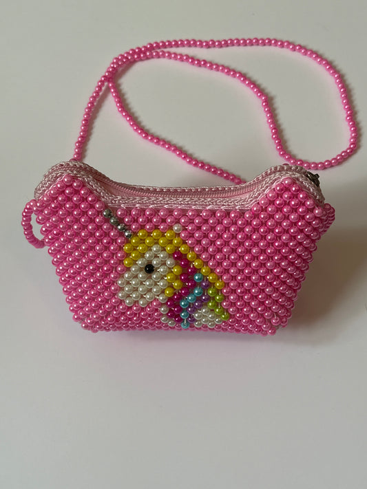 Beaded unicorn purse