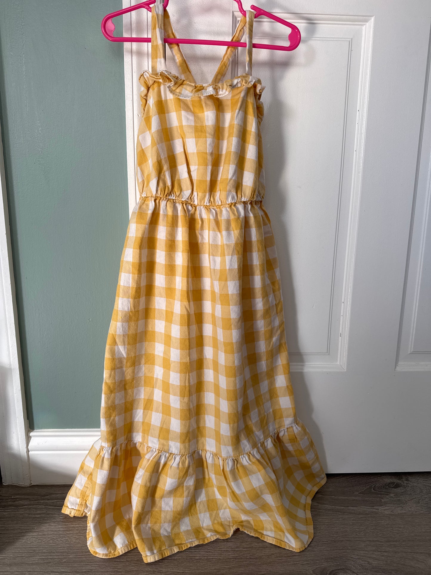 #149 Girls size 6 Carters Gingham yellow dress