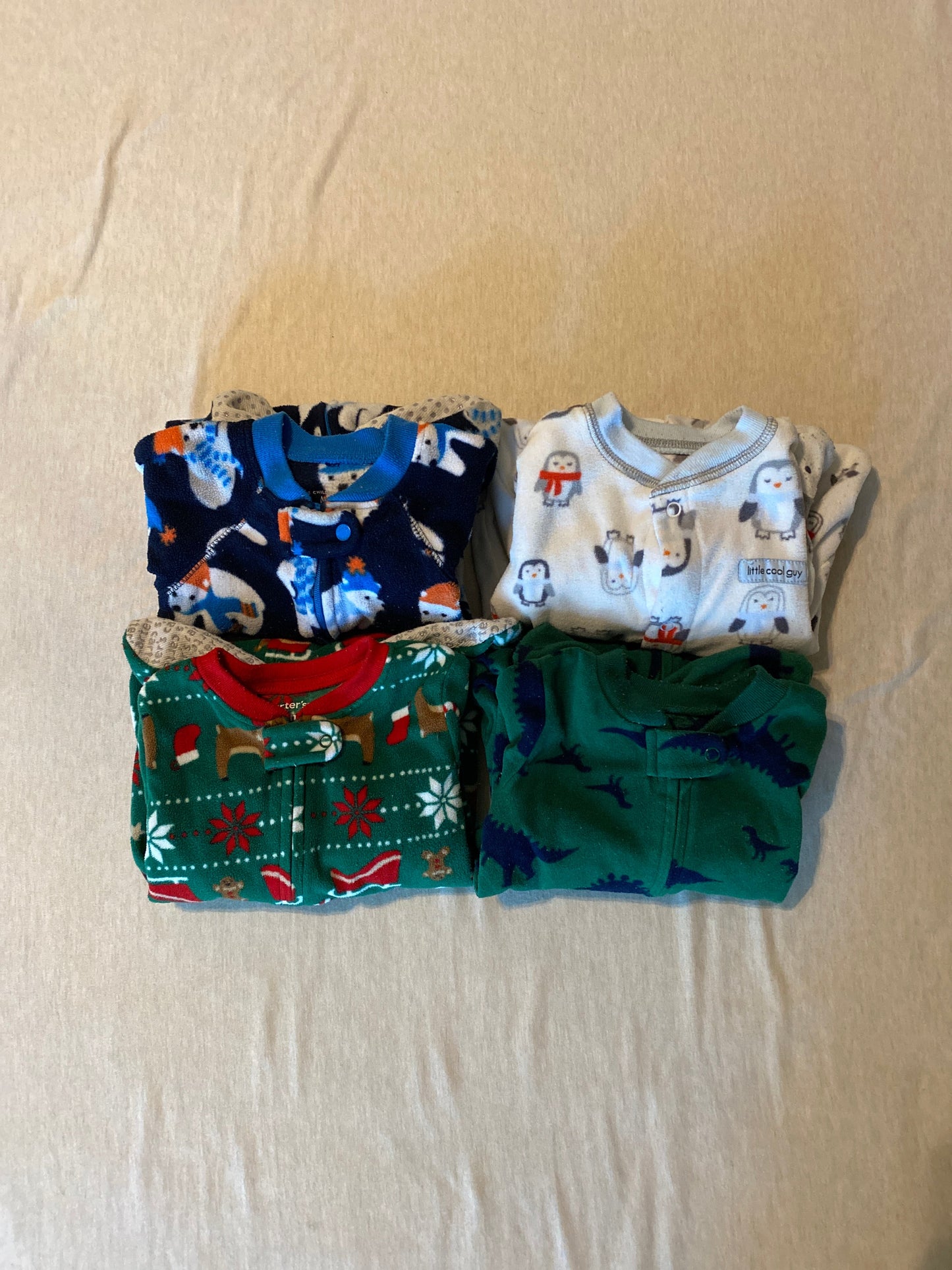 Seller #86 *REDUCED* Boys fleece sleepers (sizes 6-12 month)