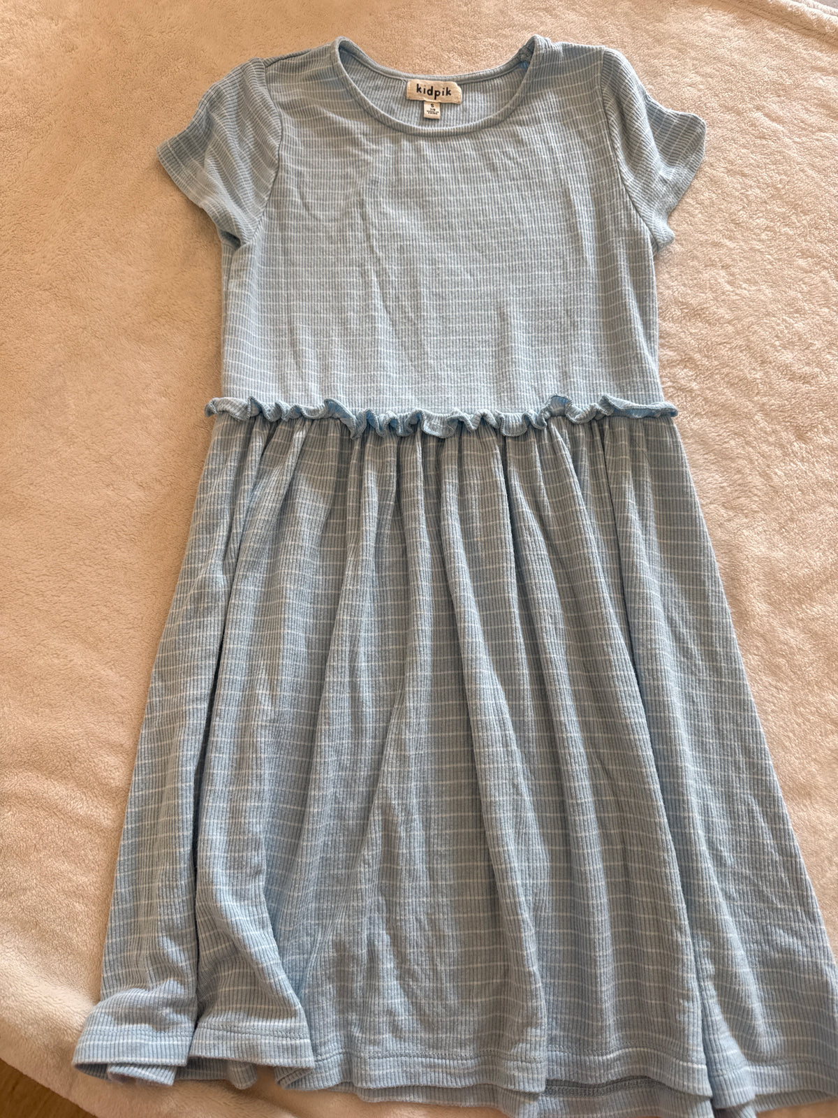 #81 Girls 7/8 KidPik blue stripe dress