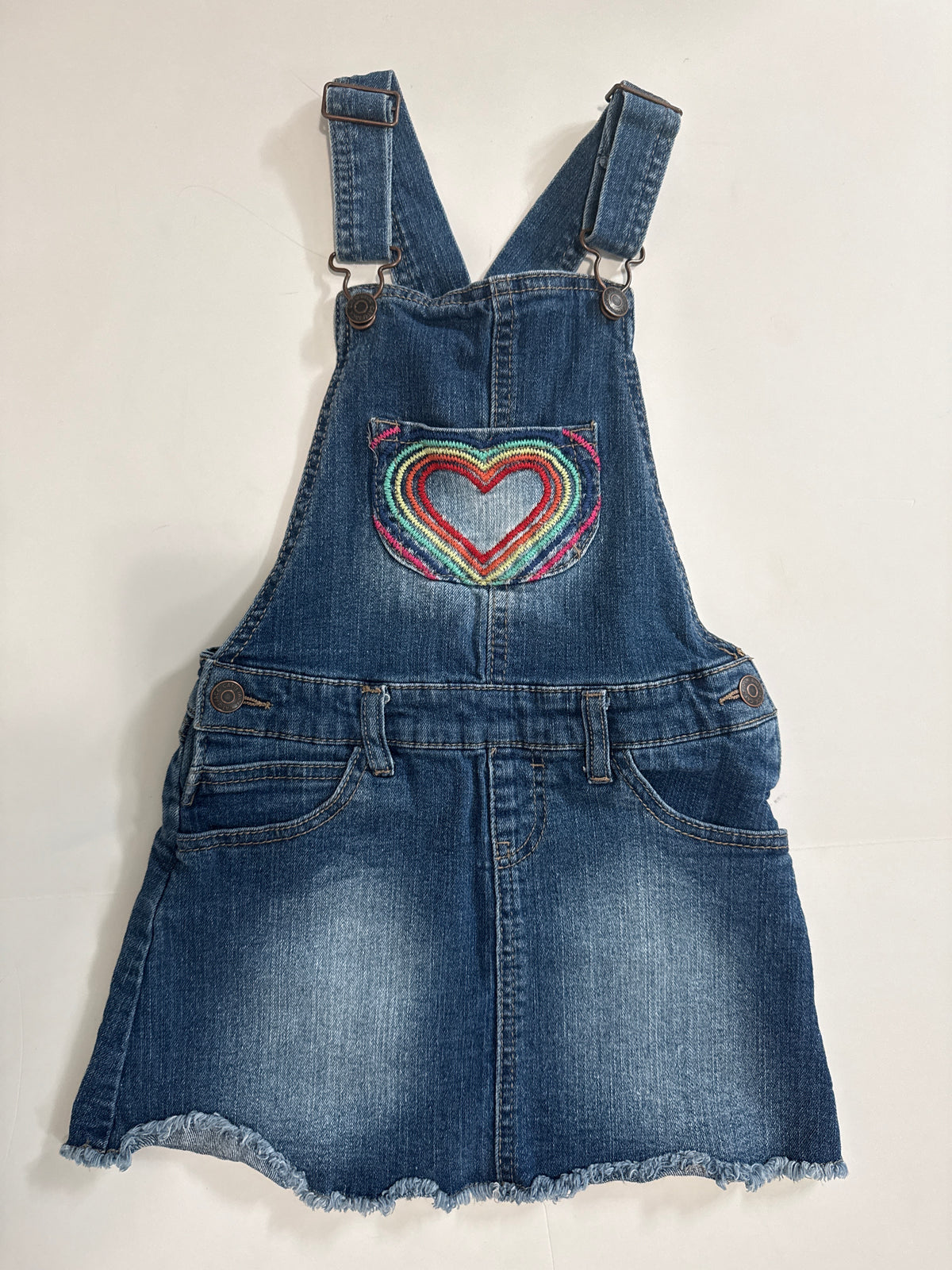 #64 C&J Heart Overall Skirt Size S (6/6X)