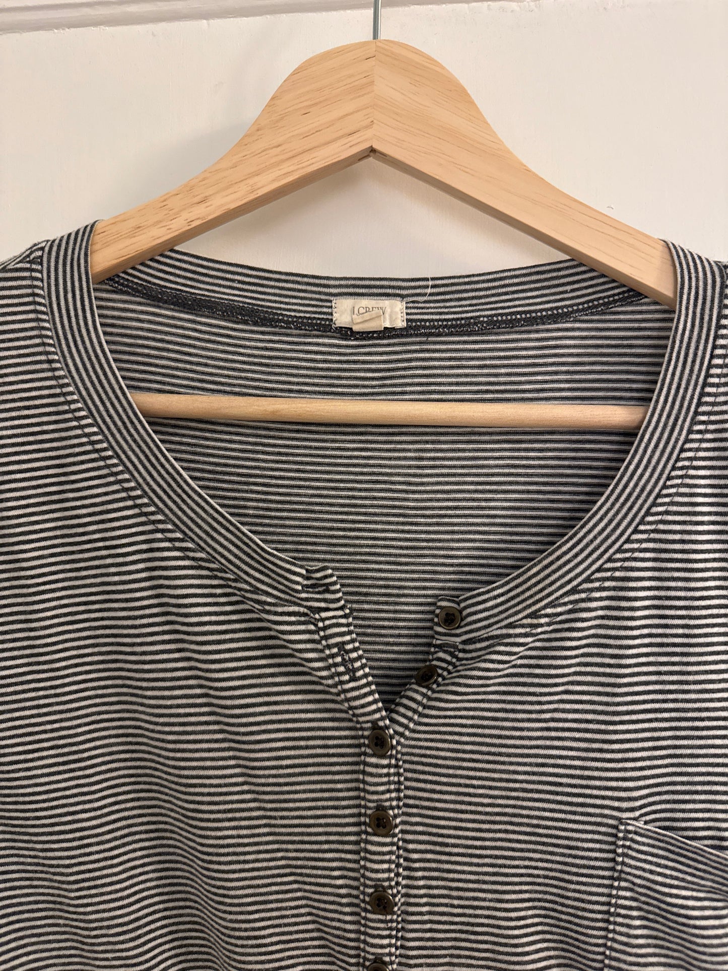 #152 - PRICE REDUCED J.Crew Factory Striped Long Sleeve Henley Top – XL