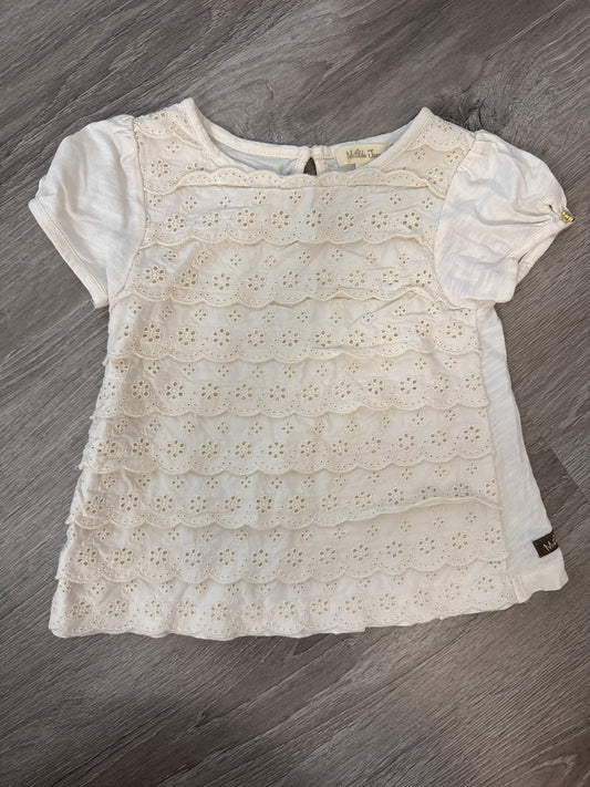 #149 Girls Matilda Jane size 4 cream lace tshirt