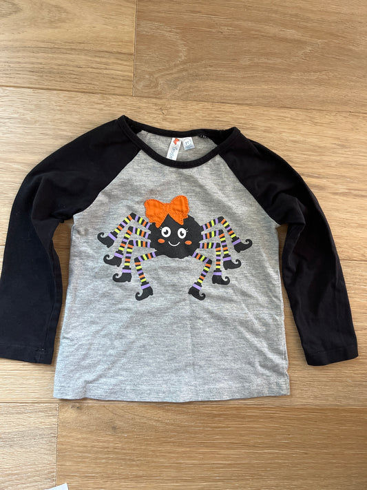 #110 Girls 2T Halloween Spider Long sleeve shirt