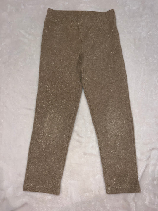 #92A Girls 5t sparkle gold pants carters euc