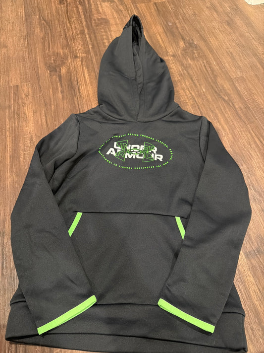 #107 like new- boys size small Under Armour hooded sweatshirt