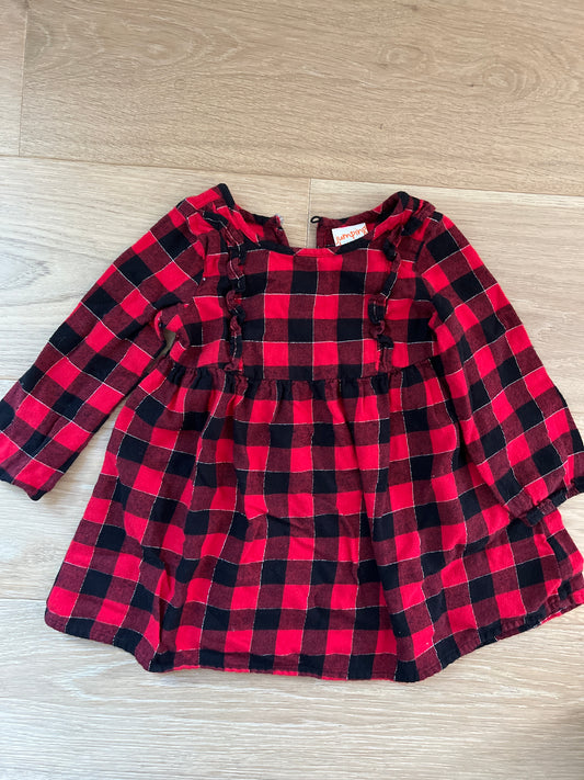 #110 Girls 18 Months Holiday Gingham Dress