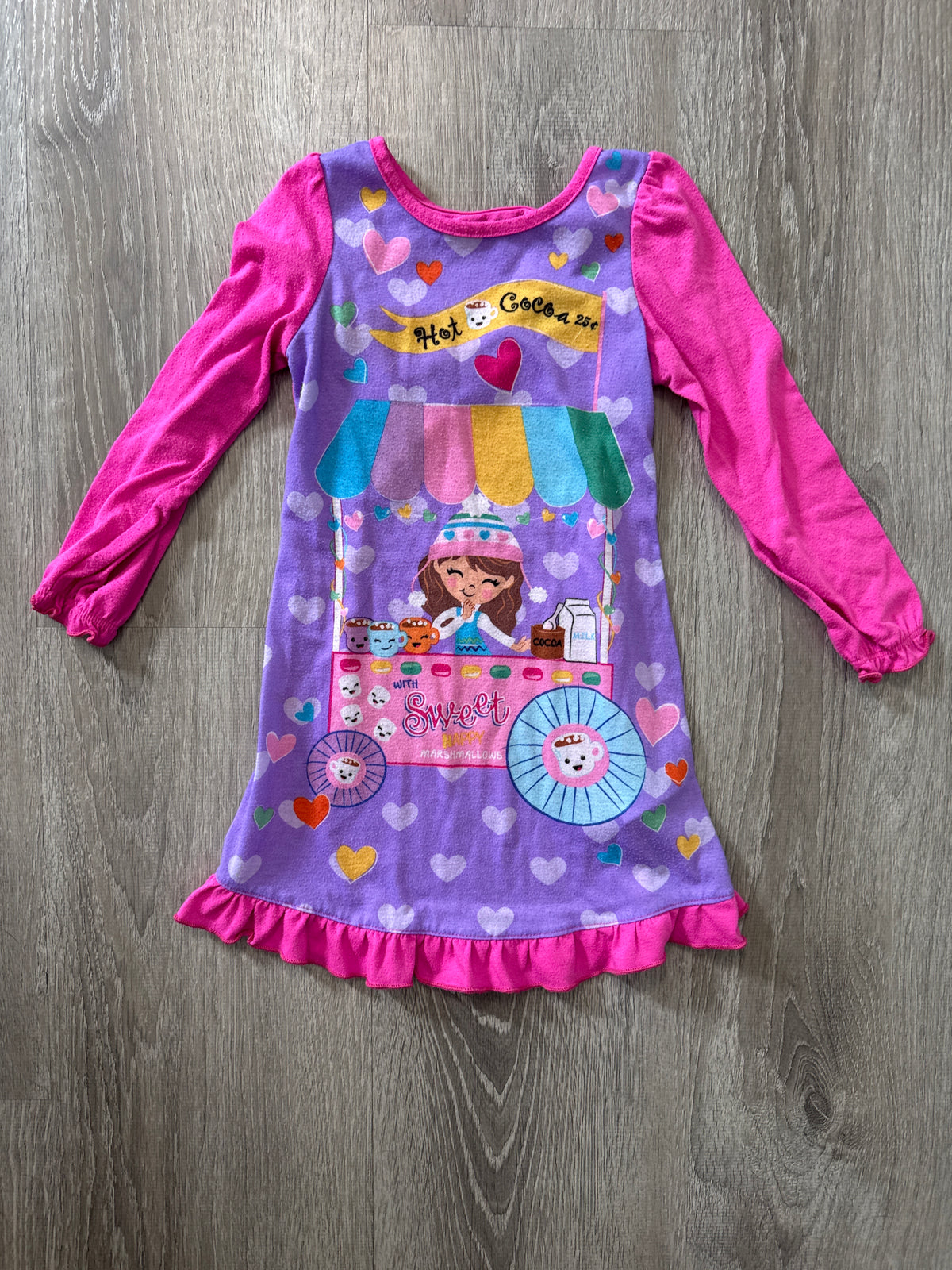 #149 Girls 4T Hot Cocoa nightgown pajamas