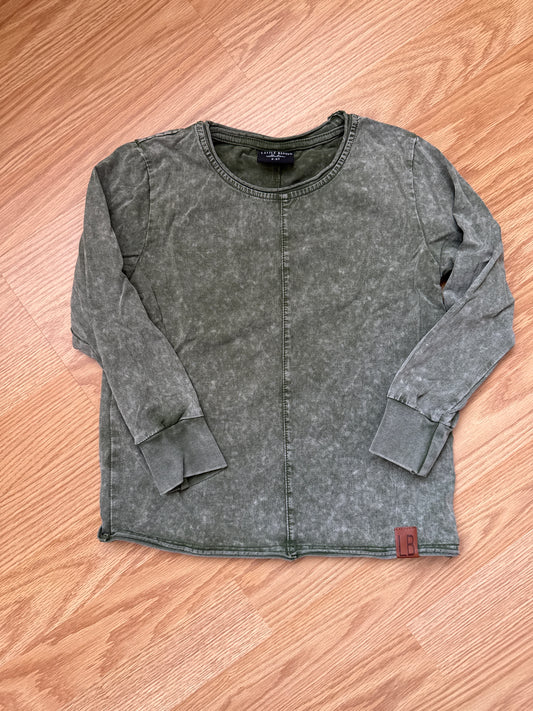 #87 Little bipsy 2-3t boys acid wash long sleeve shirt (green) EUC