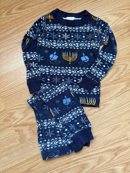 #87 Hanna andersson 3t Hanukkah pajamas VGUC