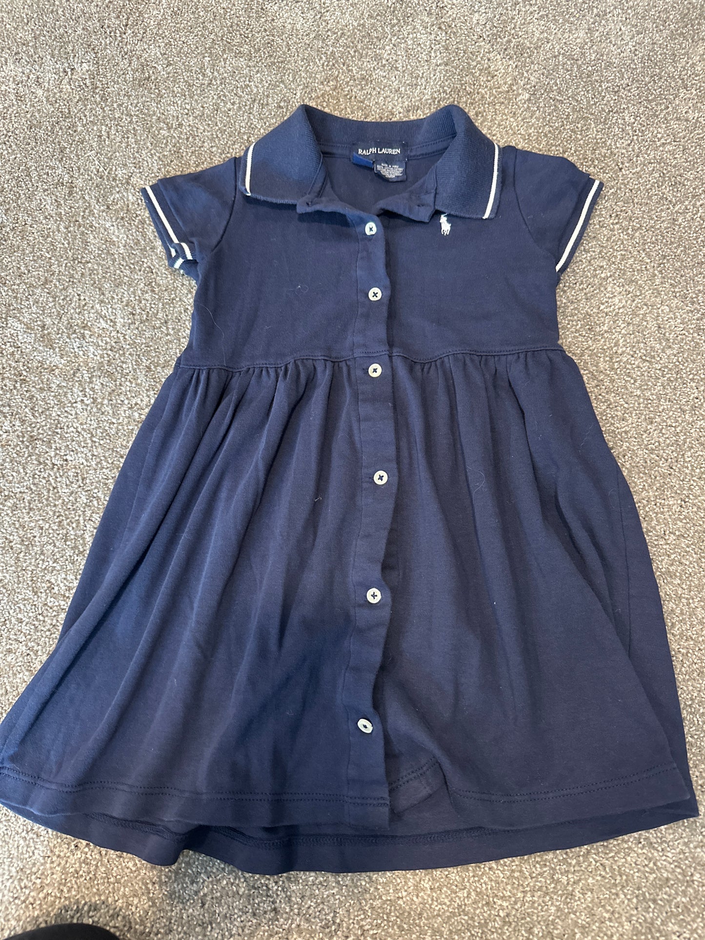 81A Girls Ralph Lauren Sz 4T Cotton Dress Navy