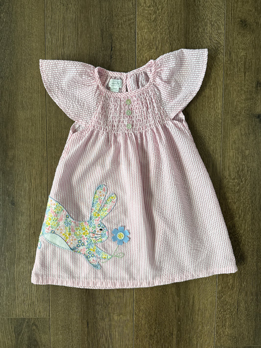 #173 Mudpie girls 24m/2T seersucker bunny dress