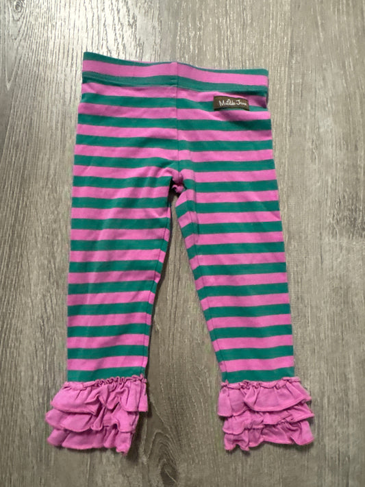 #149 Girls 2 Matilda Jane pink and green ruffle leggings