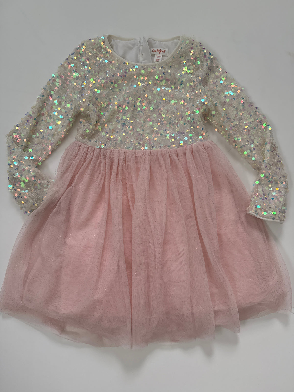 #64 C&J Pink Sequin and Tulle Dress (some pulling on tulle) Size S