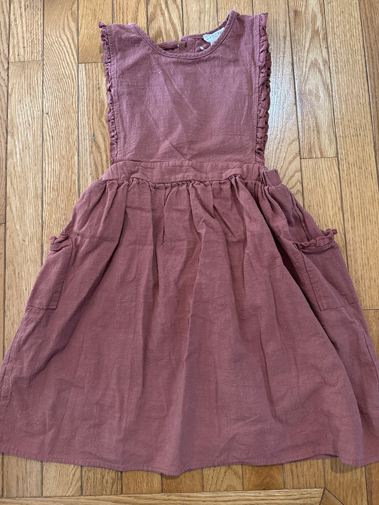 178 Hayden girl size medium rust color smocked dress with side pockets EUC