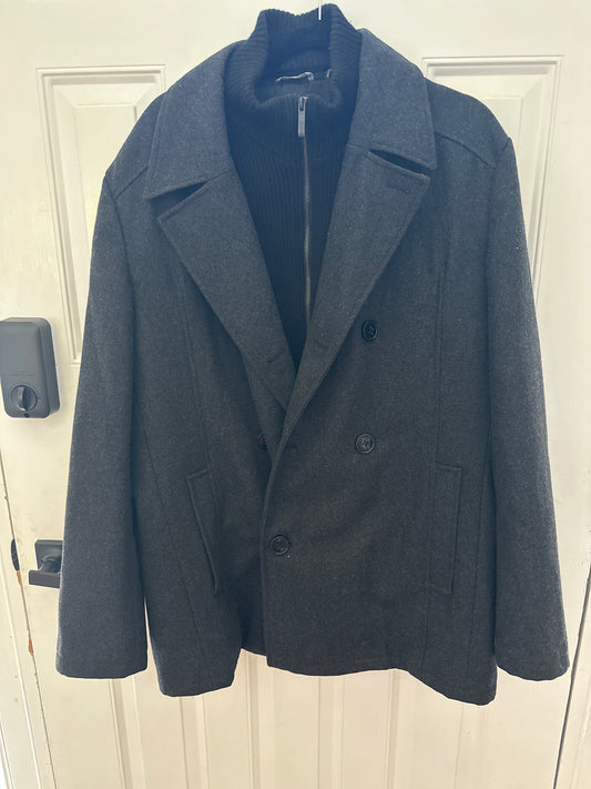 #133 Kenneth Cole Reaction Sz Large Coat Charcoal