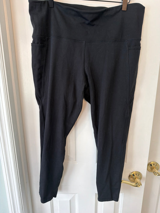 #47 women’s black crop length leggings. Xxl. With pockets. Danskin